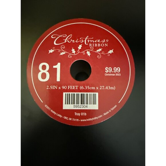 Green Tulle Christmas Ribbon 2.5IN X 90FT Hobby Lobby Craft Decor Crafting - Picture 3 of 6